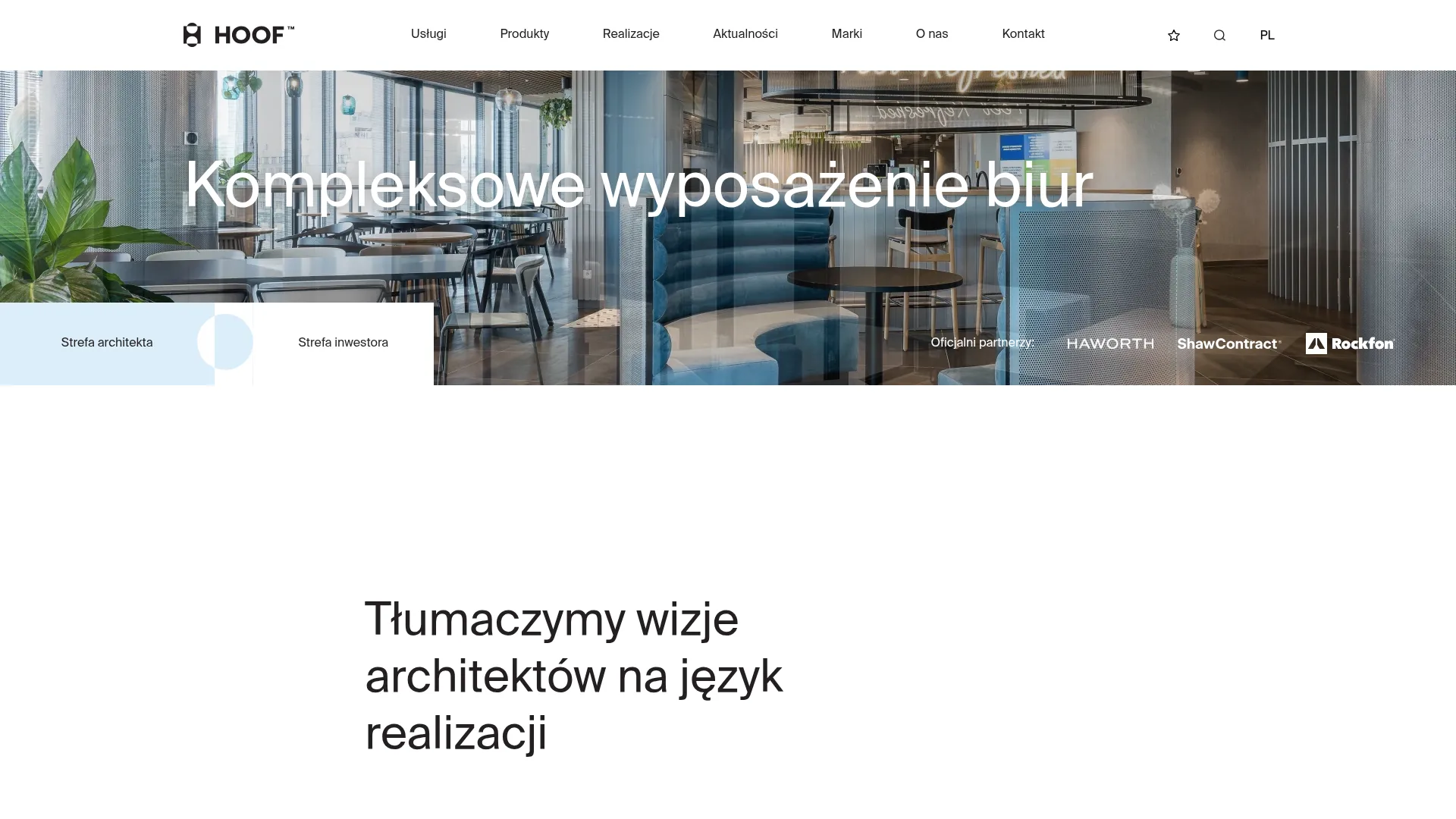 Zrzut ekranu strony Hoof Concept sp. z o.o.