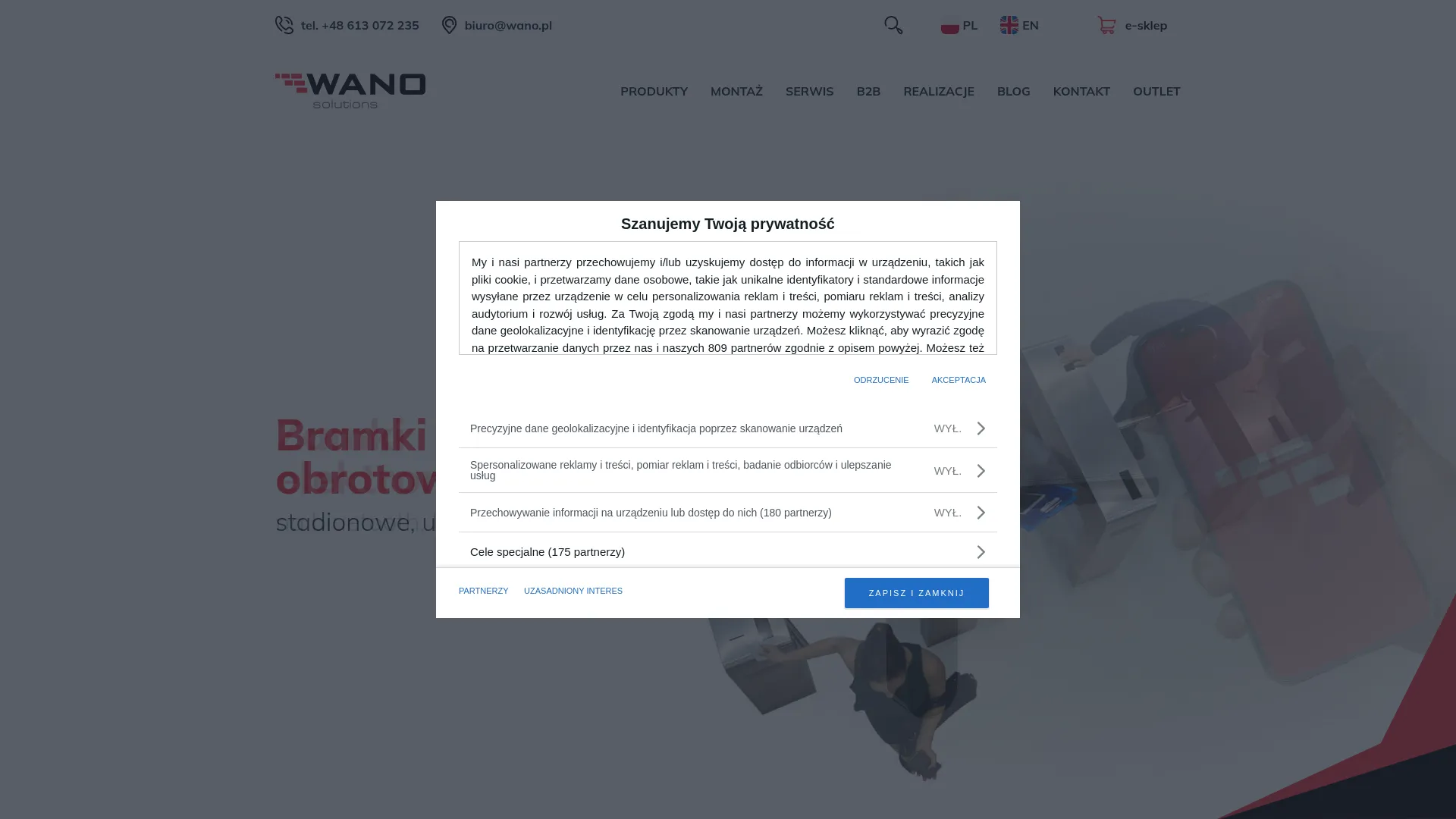 Zrzut ekranu strony WANO Solutions