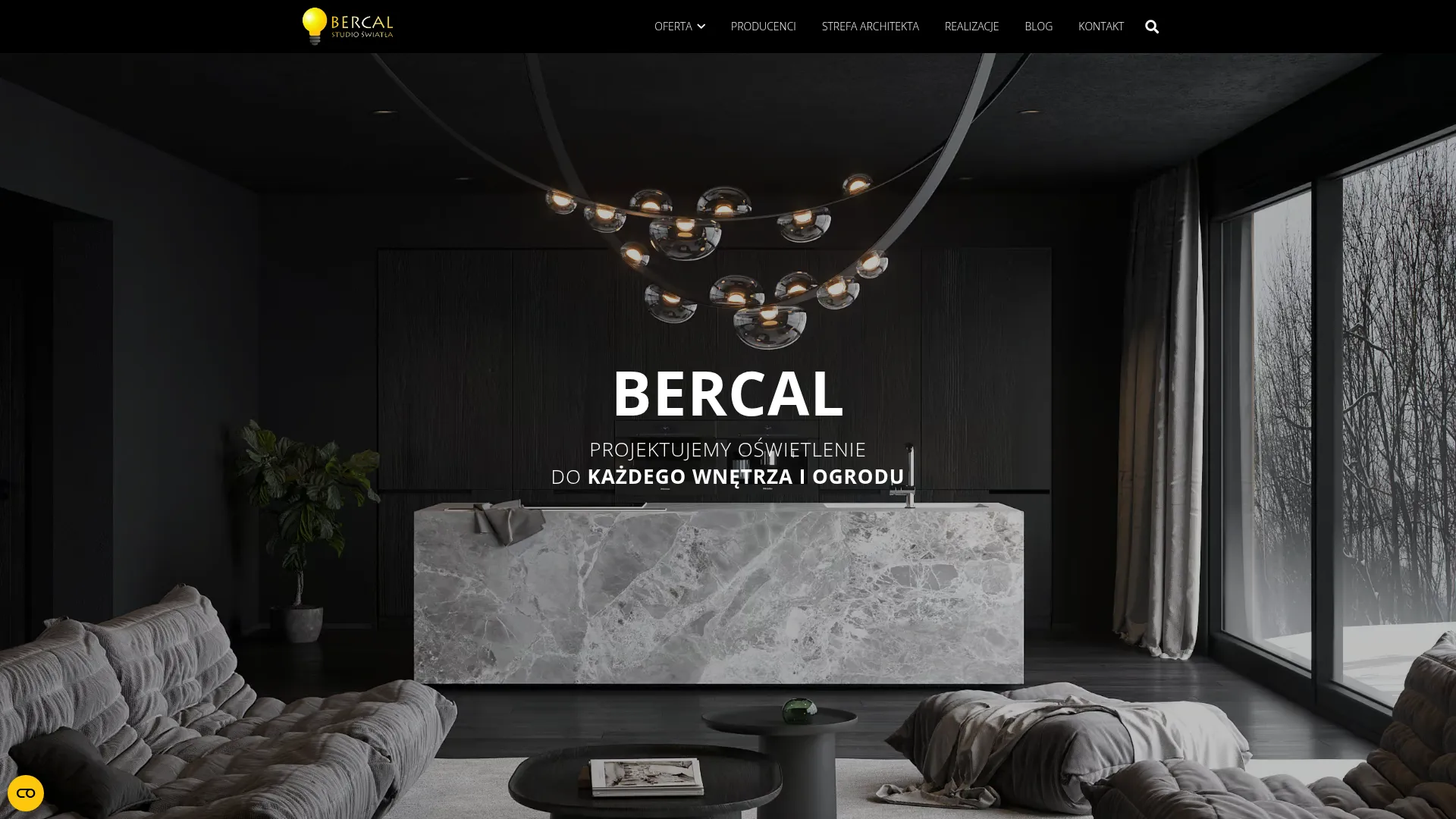 Zrzut ekranu strony BERCAL Studio Światła