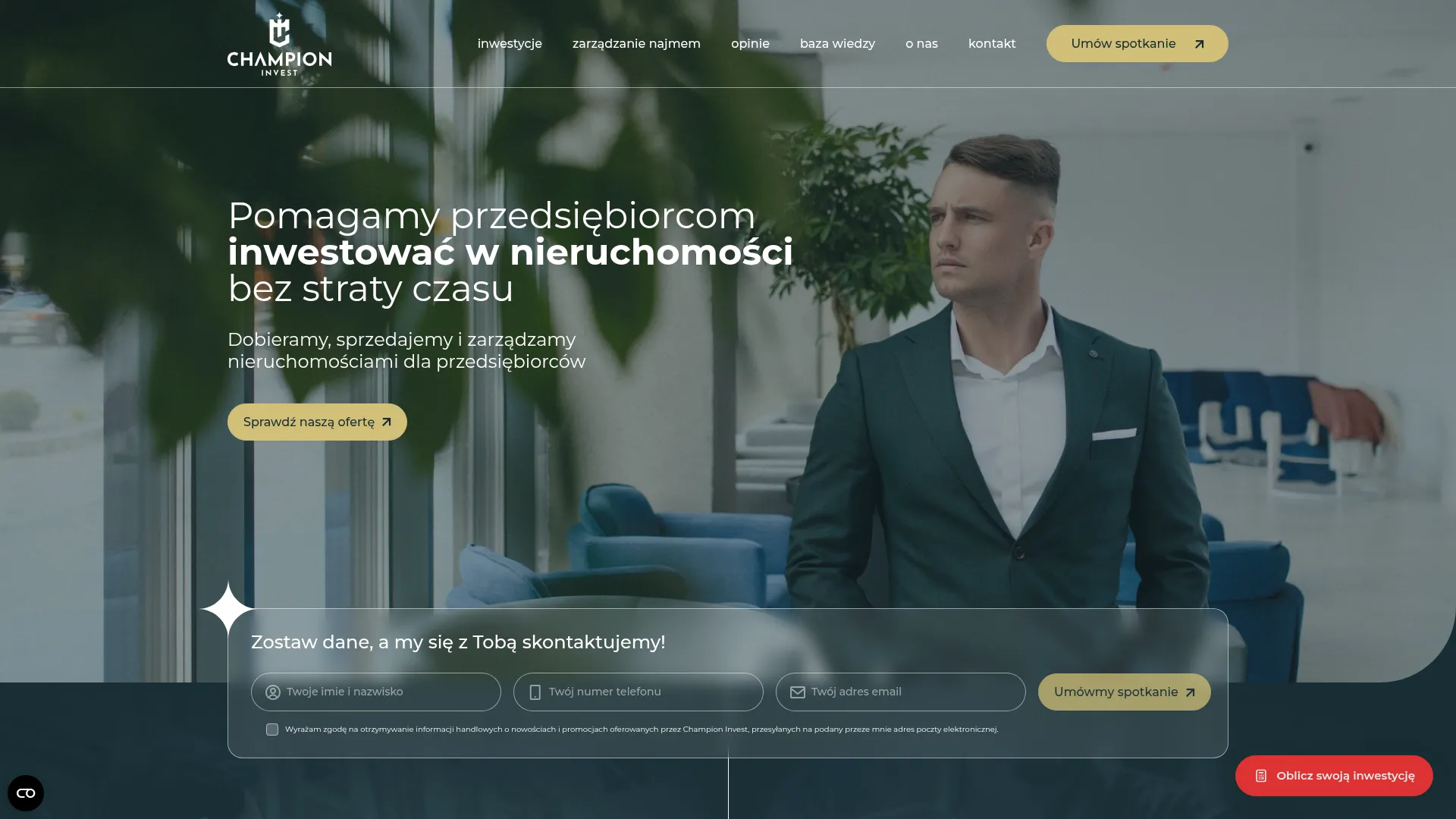 Zrzut ekranu strony Champion Invest Sp. z o.o.