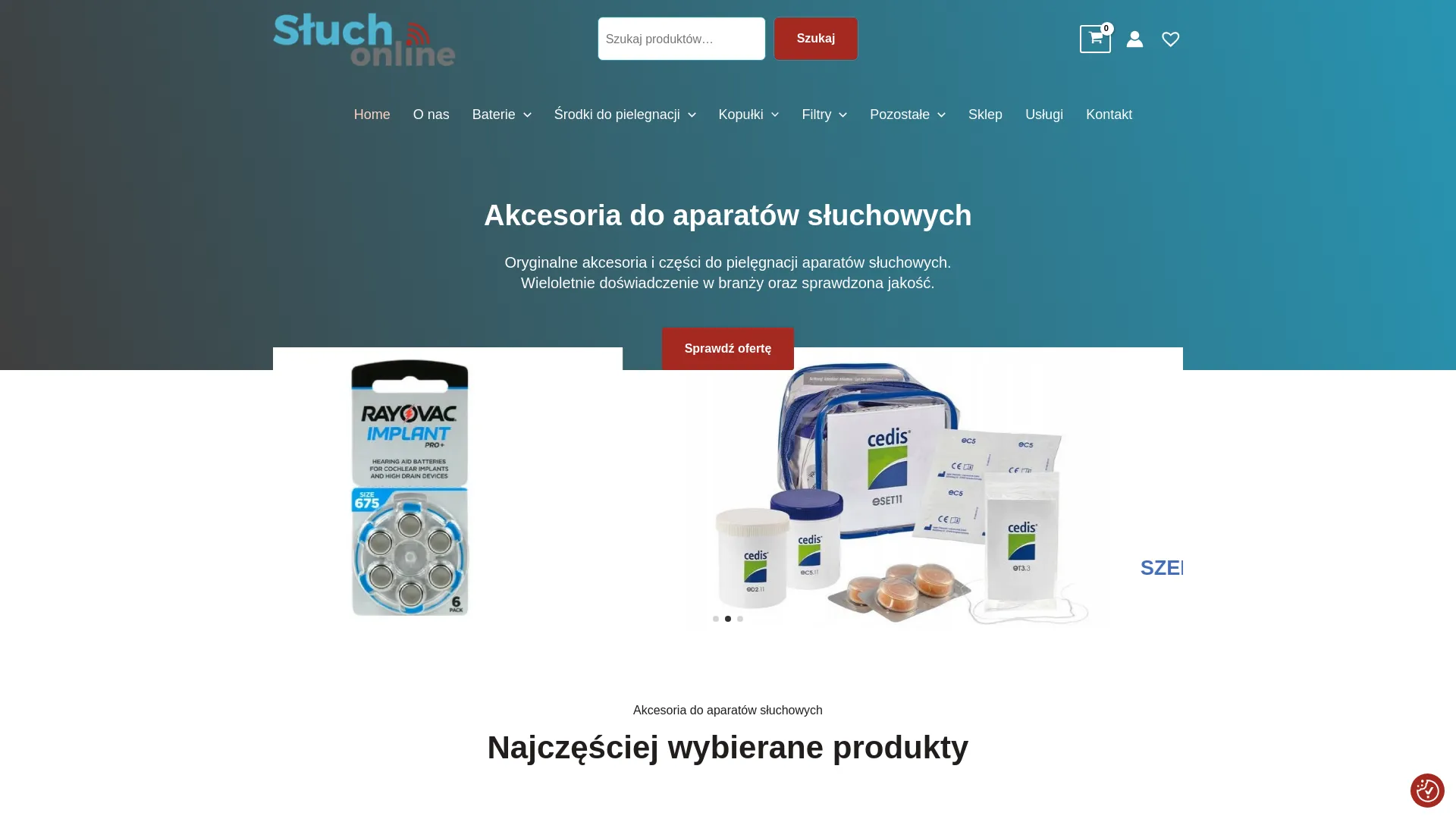 Zrzut ekranu strony As-Medica Centrum Aparatów Słuchowych