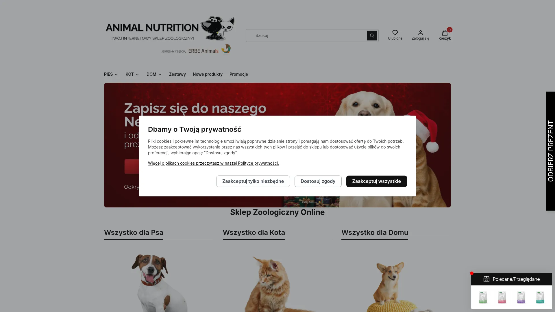 Zrzut ekranu strony ERBE Animals