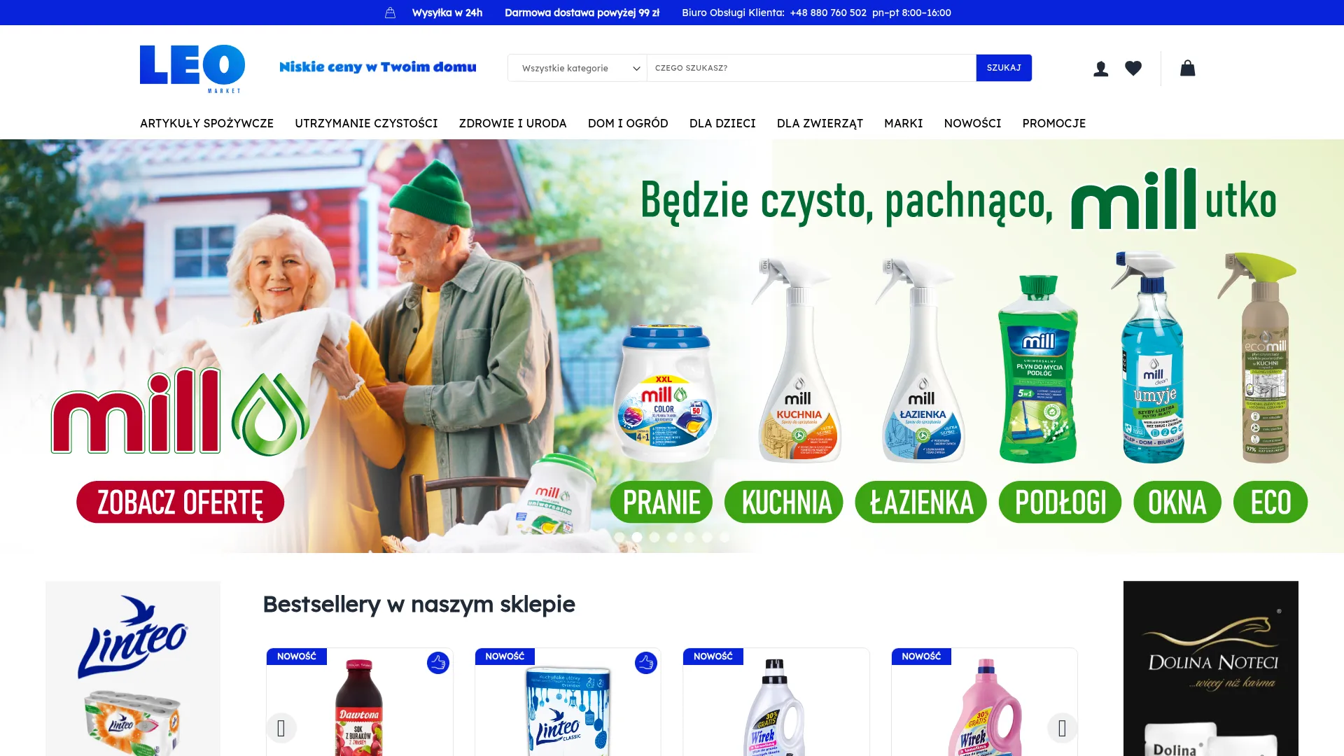 Zrzut ekranu strony Market Leo