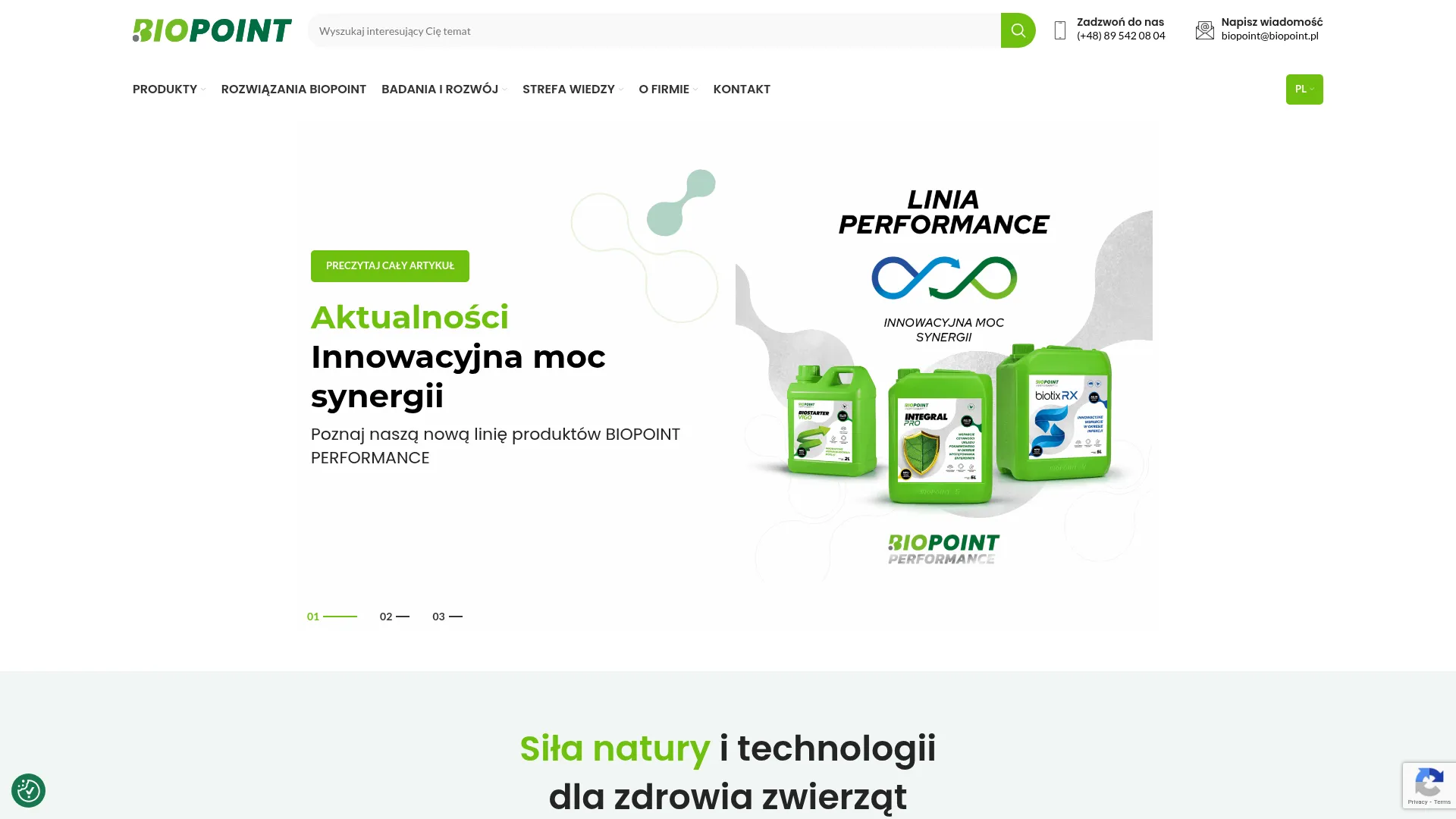 Zrzut ekranu strony Biopoint